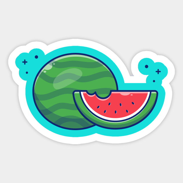 Watermelon And Slices Of Watermelon Cartoon Sticker by Catalyst Labs